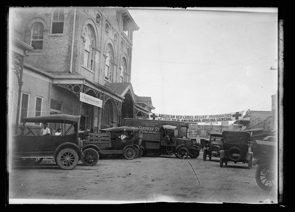 Red Cross relief headquarters after the September 1921 San Antonio flood