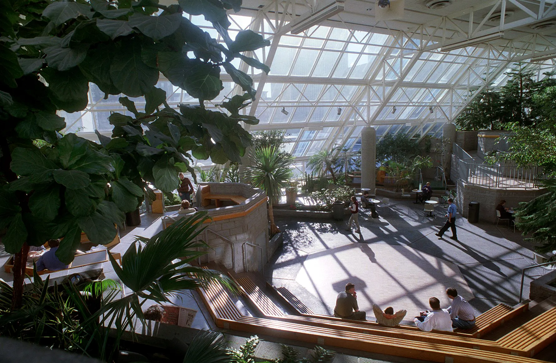 Town Square Park under its glass roof